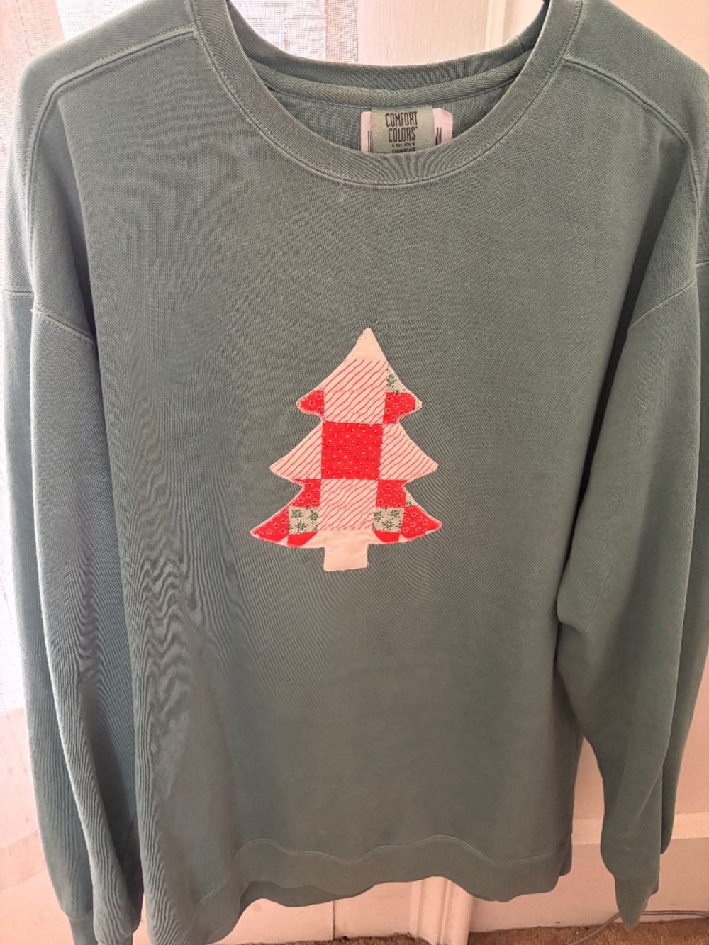 Quilted Christmas tree sweatshirt